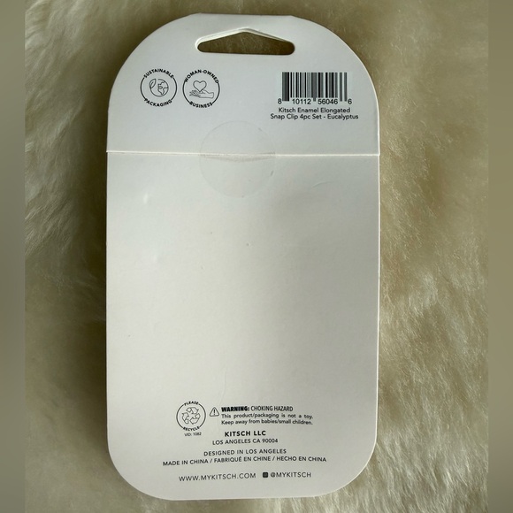 Kitsch Enamel Snap Clips 4PC Set -Eucalyptus - Picture 2 of 2